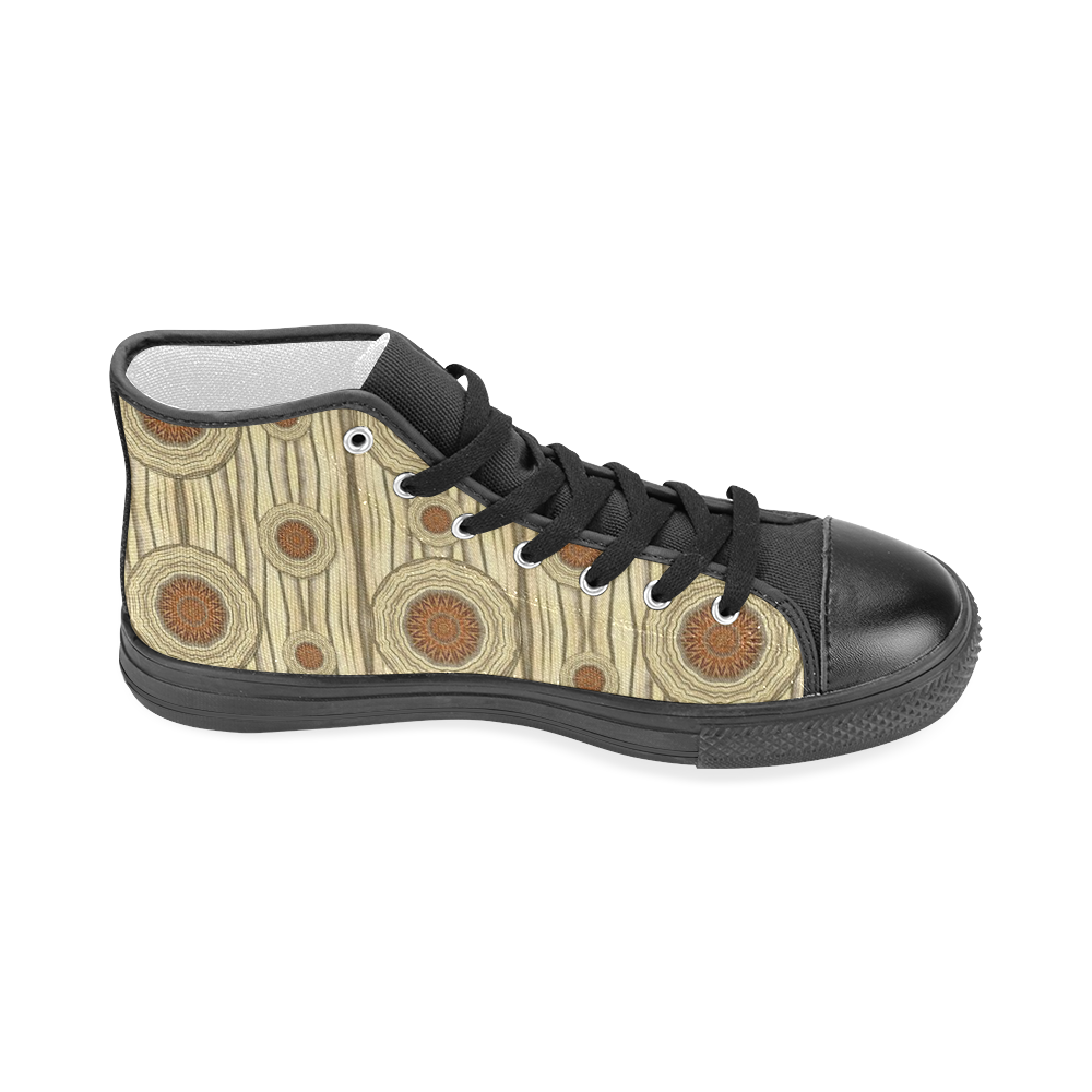 Decorative wood Men’s Classic High Top Canvas Shoes (Model 017)