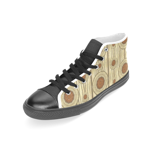 Decorative wood Women's Classic High Top Canvas Shoes (Model 017)