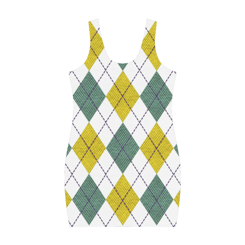 ARGYLE GOLD AND GREEN Medea Vest Dress (Model D06)