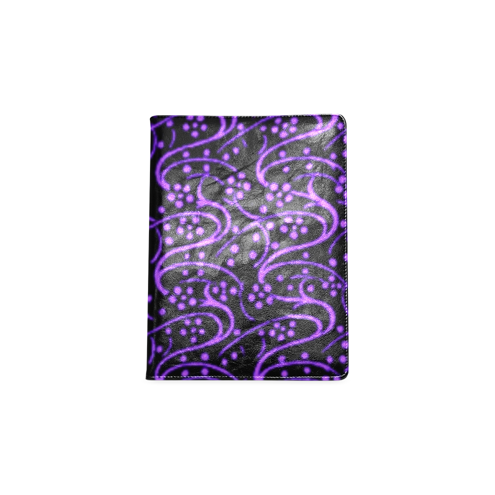 Vintage Swirl Floral Purple Black Custom NoteBook B5