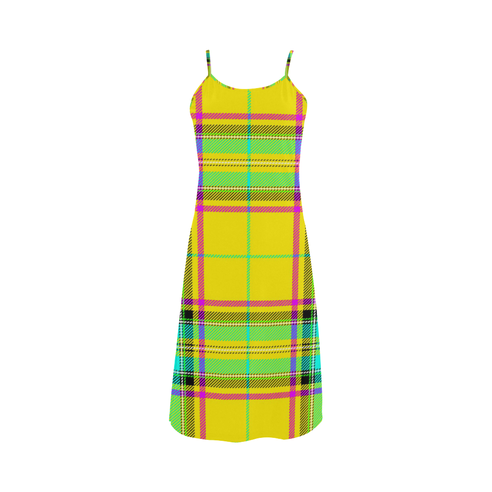 TARTAN-YELLOW Alcestis Slip Dress (Model D05)