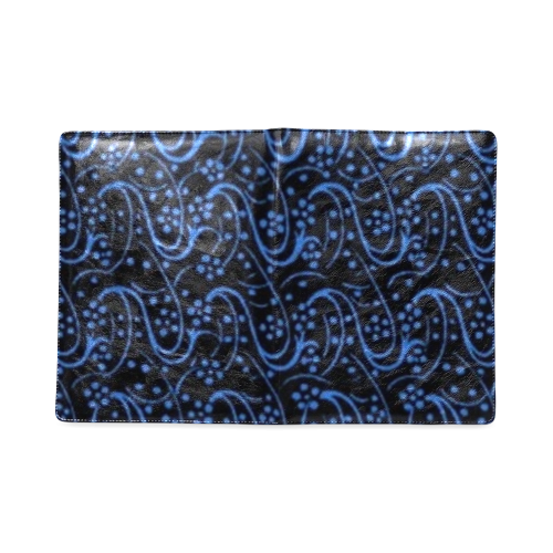 Vintage Swirl Floral Blue Black Custom NoteBook B5