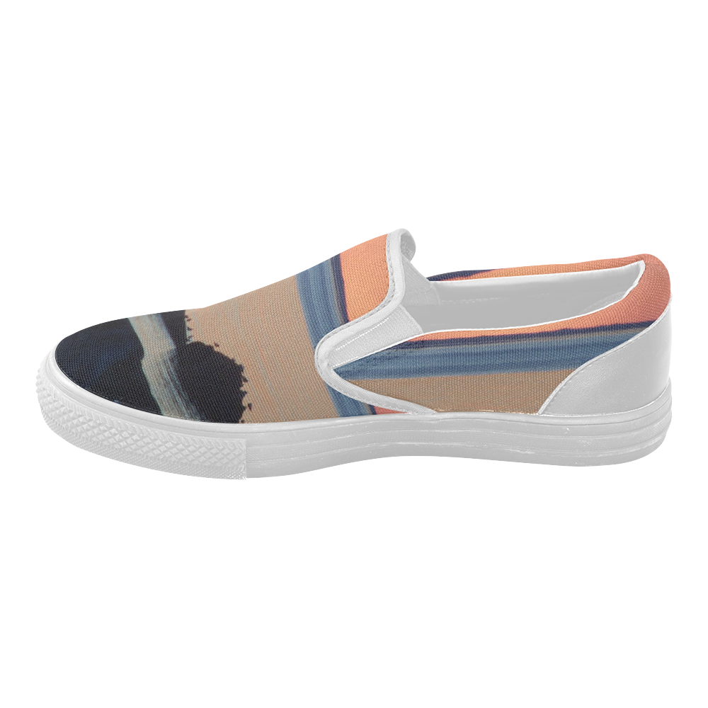 Dusk on the Sea Women's Slip-on Canvas Shoes (Model 019)