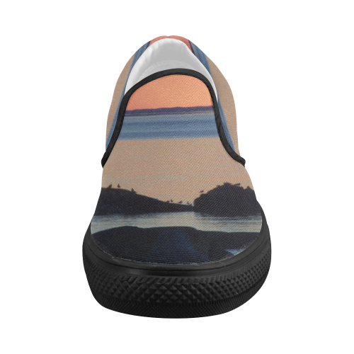 Dusk on the Sea Women's Slip-on Canvas Shoes (Model 019)