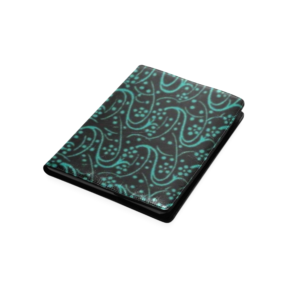 Vintage Swirl Floral Turquoise Black Custom NoteBook B5