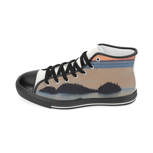 Dusk on the Sea Women's Classic High Top Canvas Shoes (Model 017)