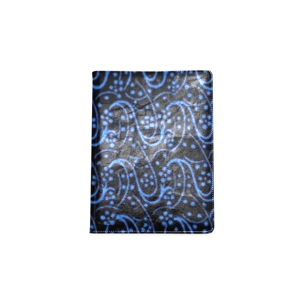 Vintage Swirl Floral Blue Black Custom NoteBook B5