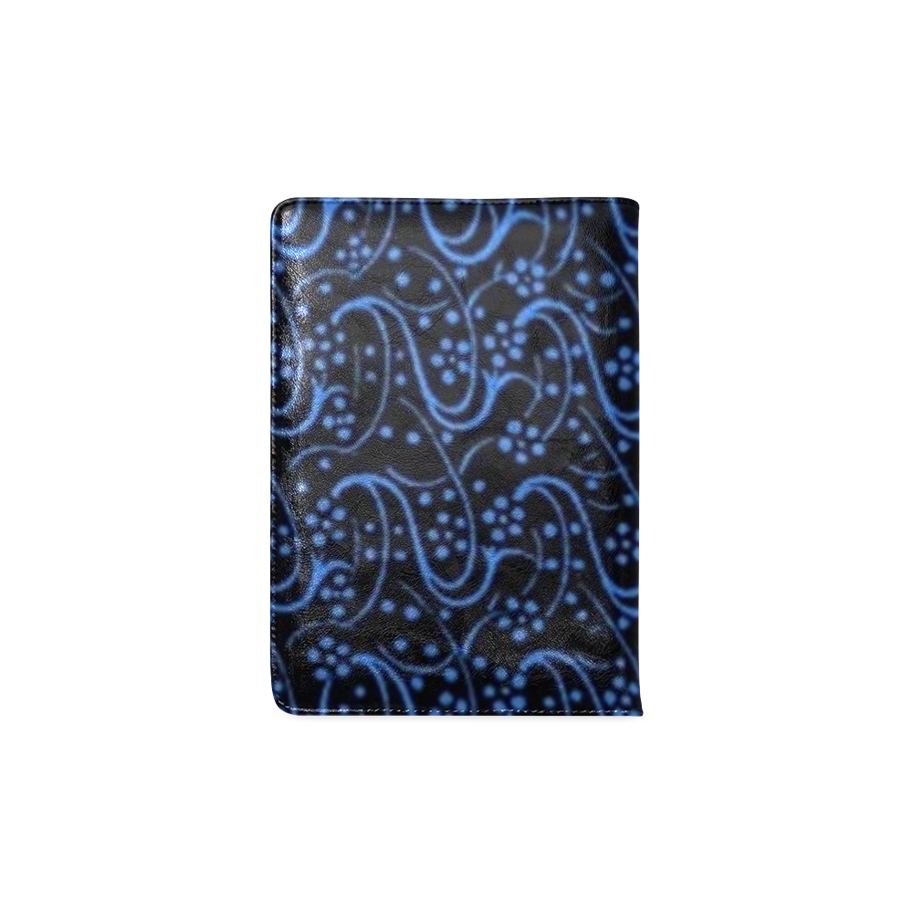 Vintage Swirl Floral Blue Black Custom NoteBook A5