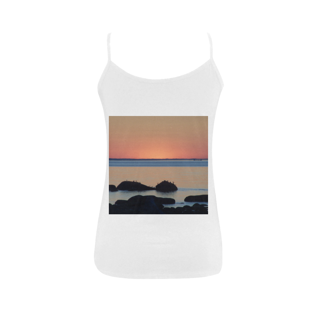 Dusk on the Sea Women's Spaghetti Top (USA Size) (Model T34)