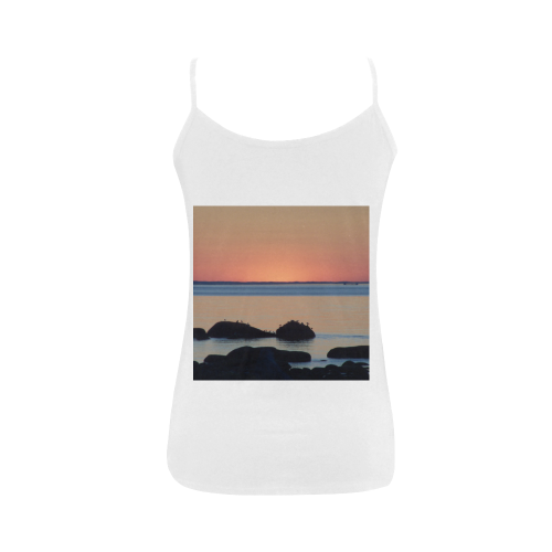 Dusk on the Sea Women's Spaghetti Top (USA Size) (Model T34)