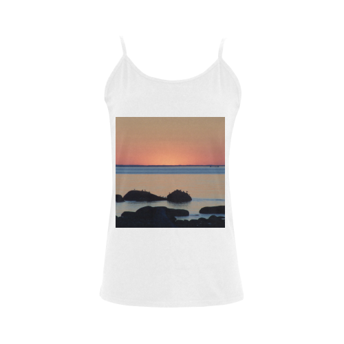 Dusk on the Sea Women's Spaghetti Top (USA Size) (Model T34)