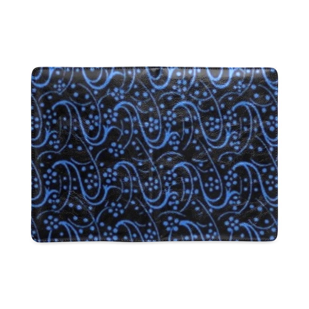Vintage Swirl Floral Blue Black Custom NoteBook A5