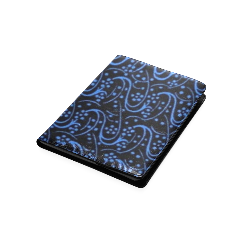 Vintage Swirl Floral Blue Black Custom NoteBook B5