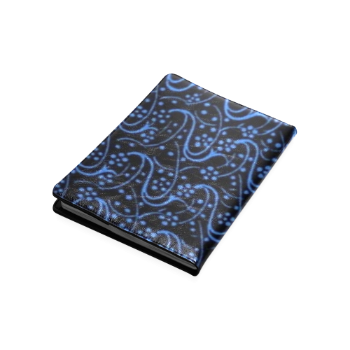 Vintage Swirl Floral Blue Black Custom NoteBook B5