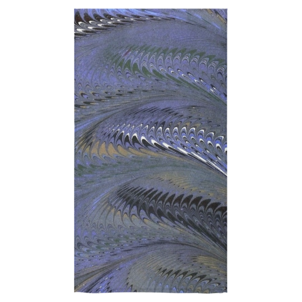 Retro Marbleized Waves Periwinkle Blue Bath Towel 30"x56"