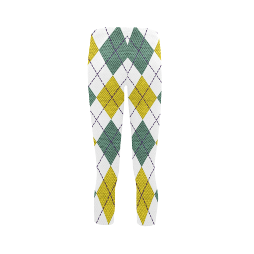 ARGYLE GOLD AND GREEN Capri Legging (Model L02)