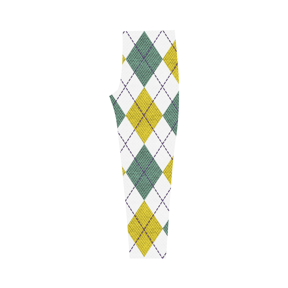 ARGYLE GOLD AND GREEN Capri Legging (Model L02)