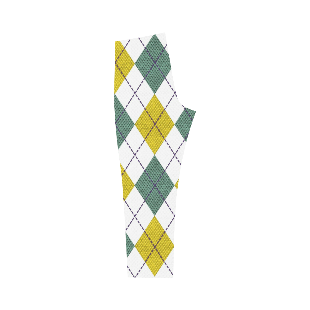 ARGYLE GOLD AND GREEN Capri Legging (Model L02)