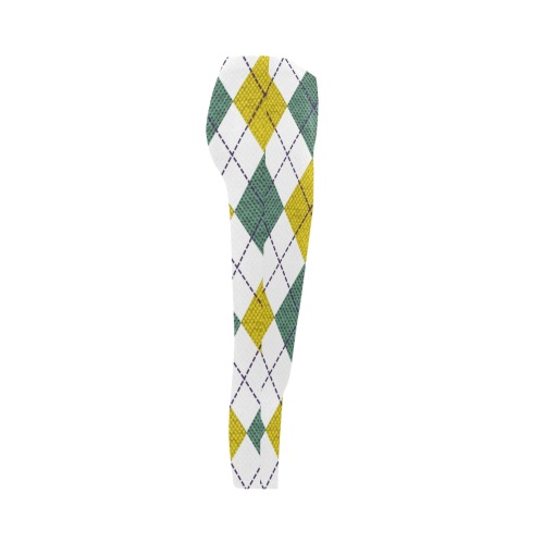 ARGYLE GOLD AND GREEN Capri Legging (Model L02)