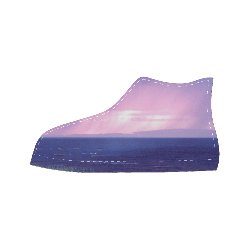 Purple Rain Men’s Classic High Top Canvas Shoes (Model 017)