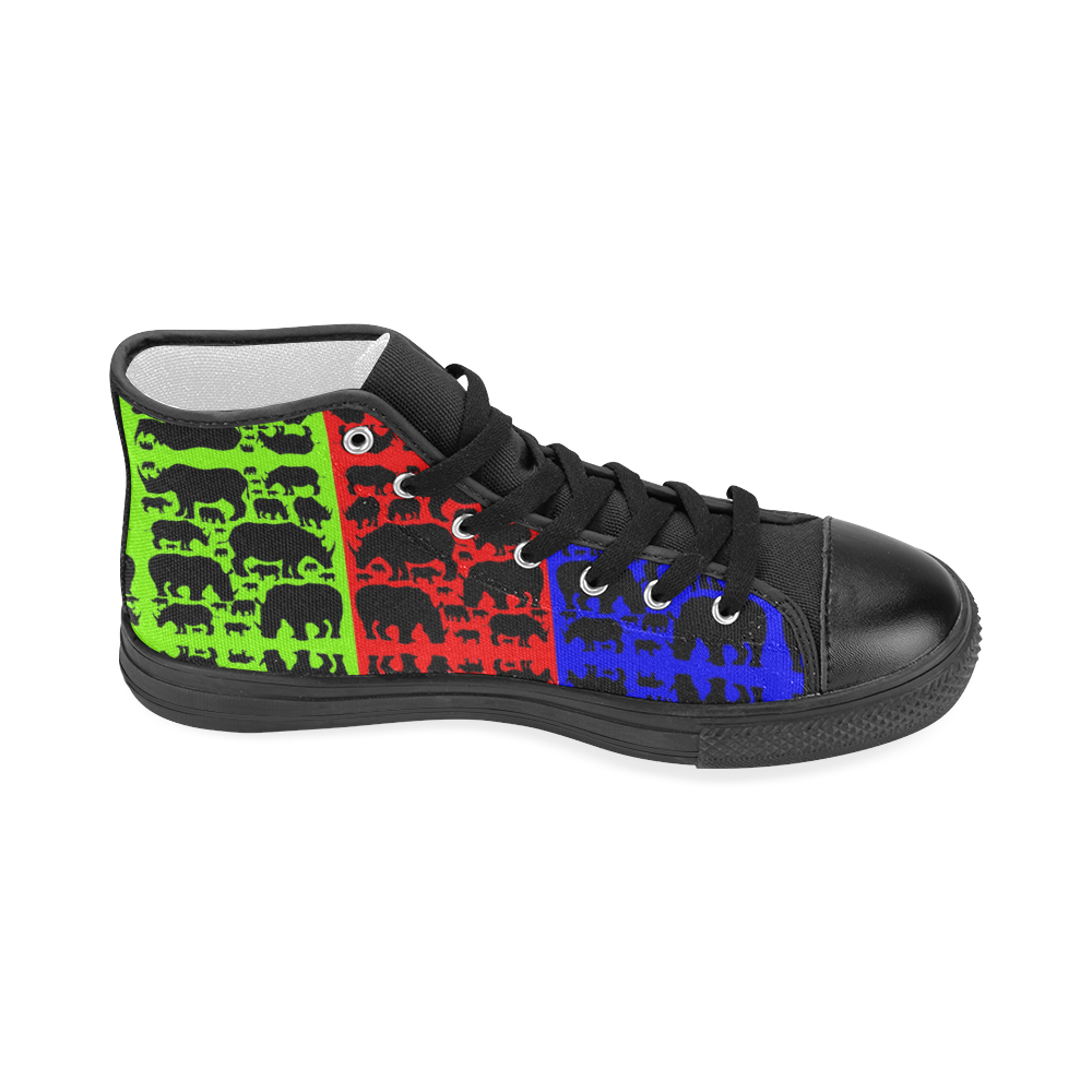 RHINOS-2 Women's Classic High Top Canvas Shoes (Model 017)