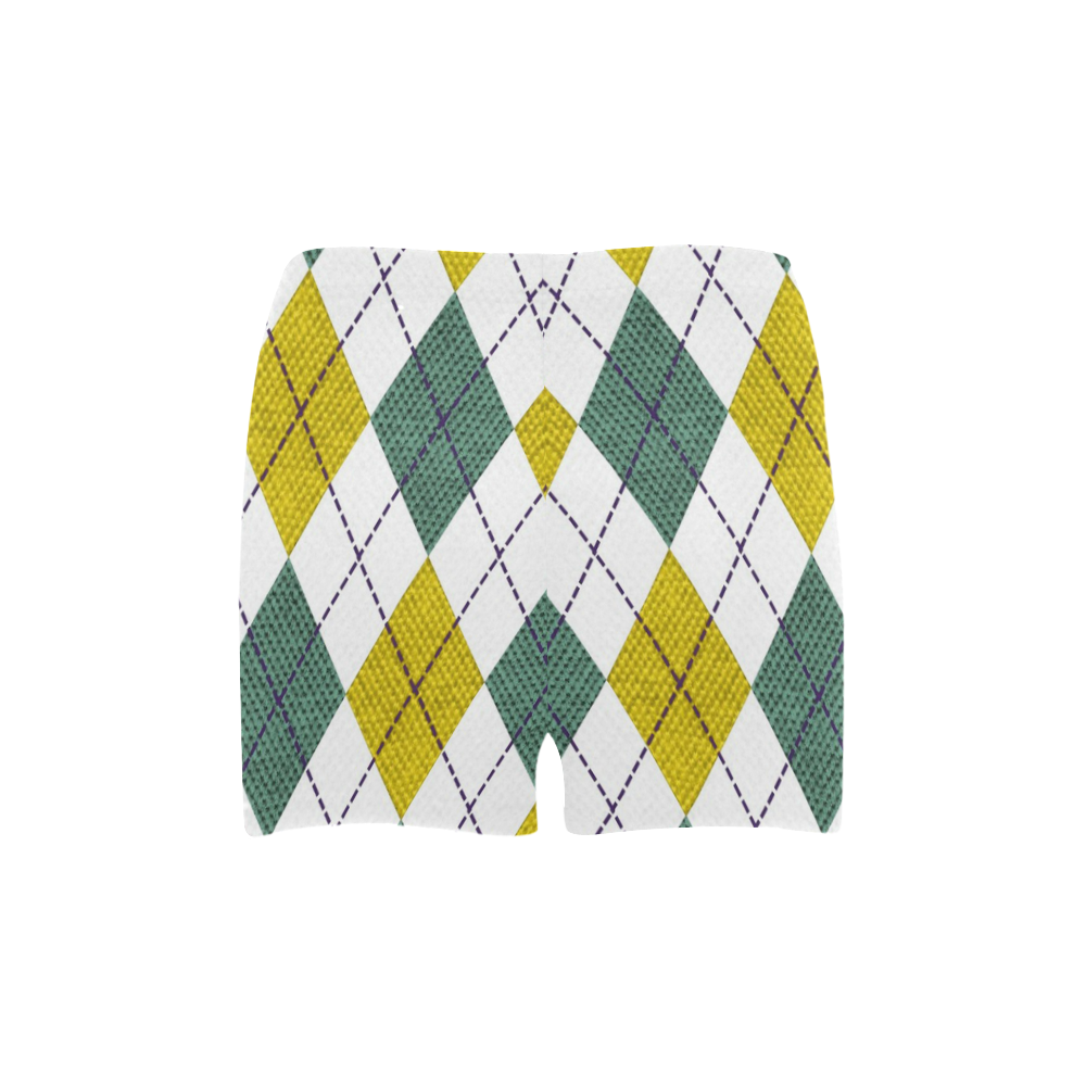 ARGYLE GOLD AND GREEN Briseis Skinny Shorts (Model L04)