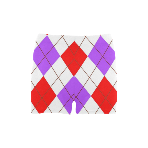 ARGYLE RED AND PURPLE Briseis Skinny Shorts (Model L04)