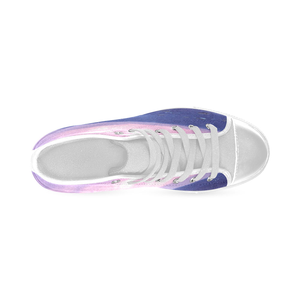 Purple Rain Men’s Classic High Top Canvas Shoes (Model 017)