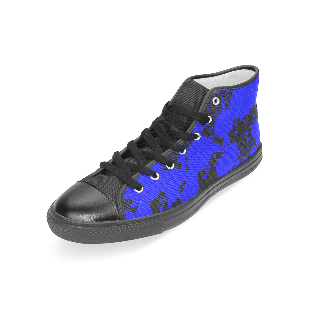 ZONE BLUE-2 Women's Classic High Top Canvas Shoes (Model 017)