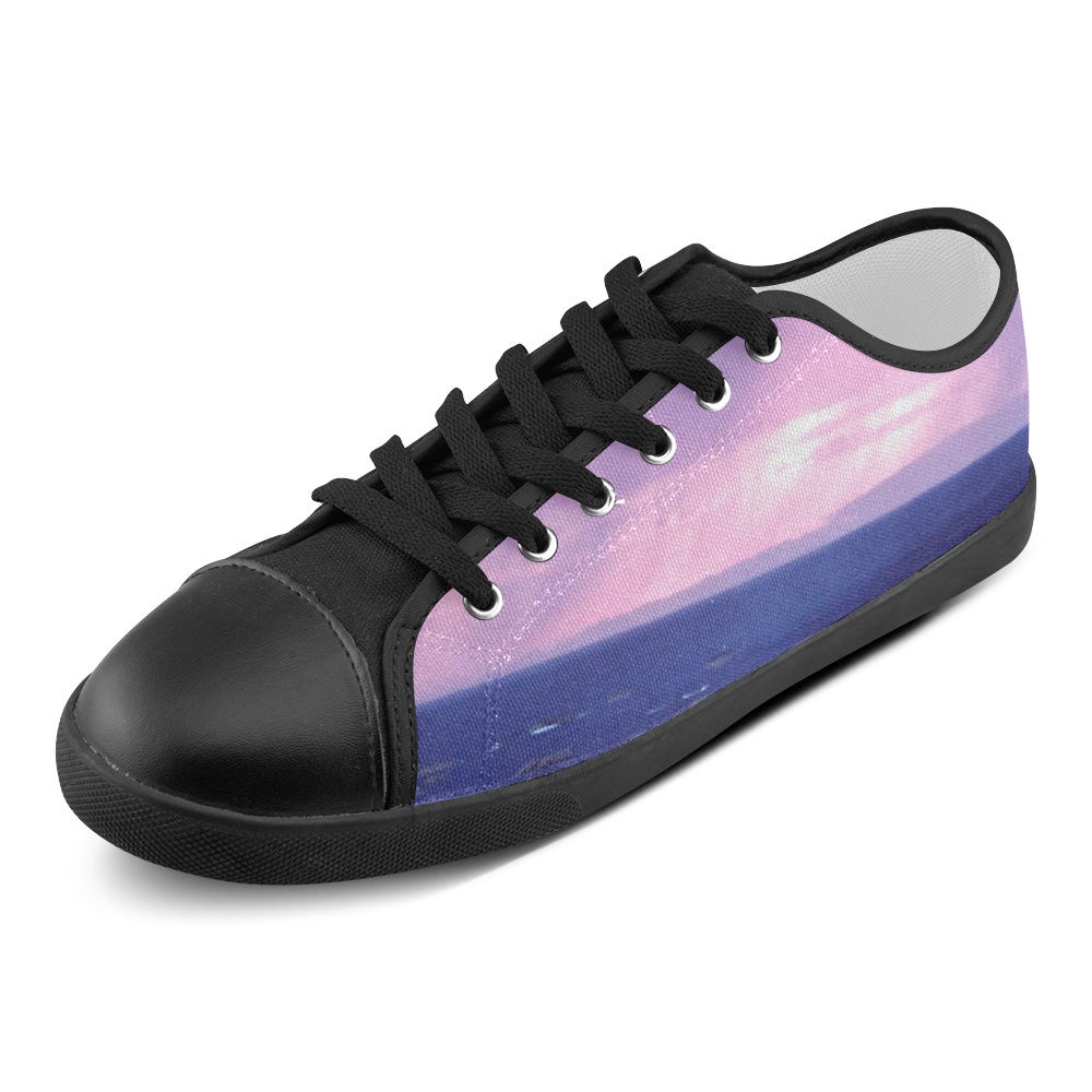 Purple Rain Men's Canvas Shoes (Model 016)