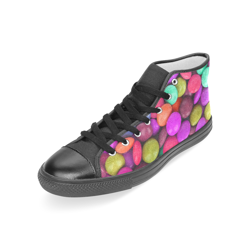 candy buttons Women's Classic High Top Canvas Shoes (Model 017)