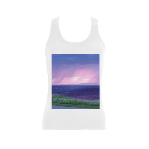 Purple Rain Women's Shoulder-Free Tank Top (Model T35)