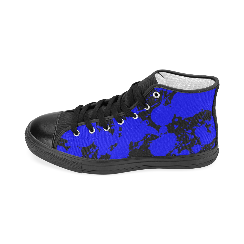 ZONE BLUE-2 Women's Classic High Top Canvas Shoes (Model 017)