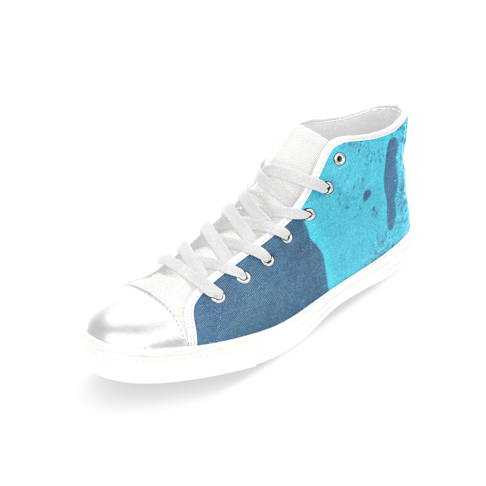 ZONE BLUE Women's Classic High Top Canvas Shoes (Model 017)