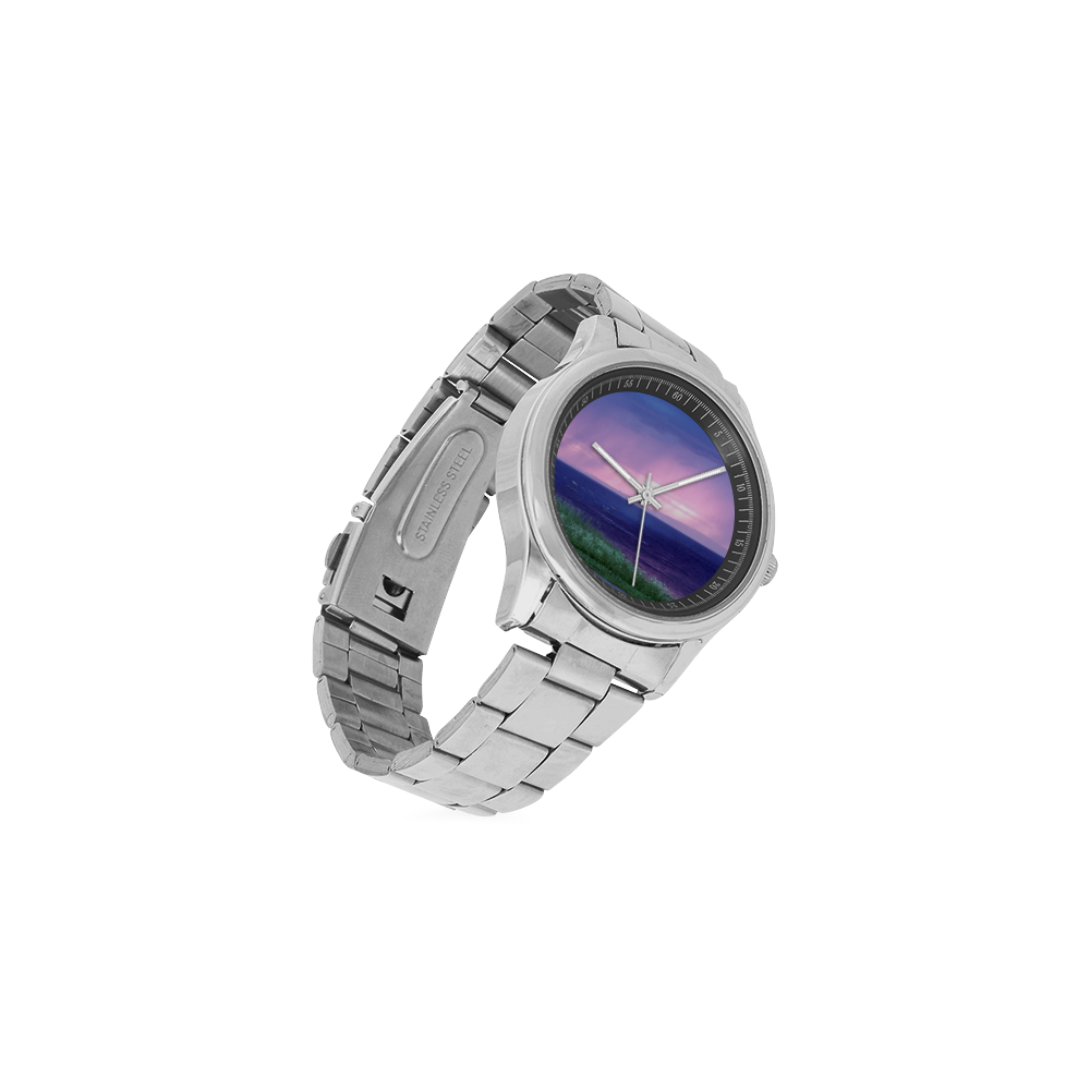 Purple Rain Men's Stainless Steel Watch(Model 104)