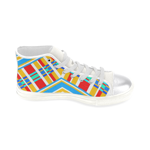 ON AN ANOTHER BLOCK Women's Classic High Top Canvas Shoes (Model 017)