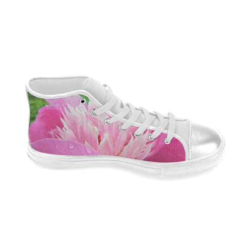 Wet Peony Women's Classic High Top Canvas Shoes (Model 017)