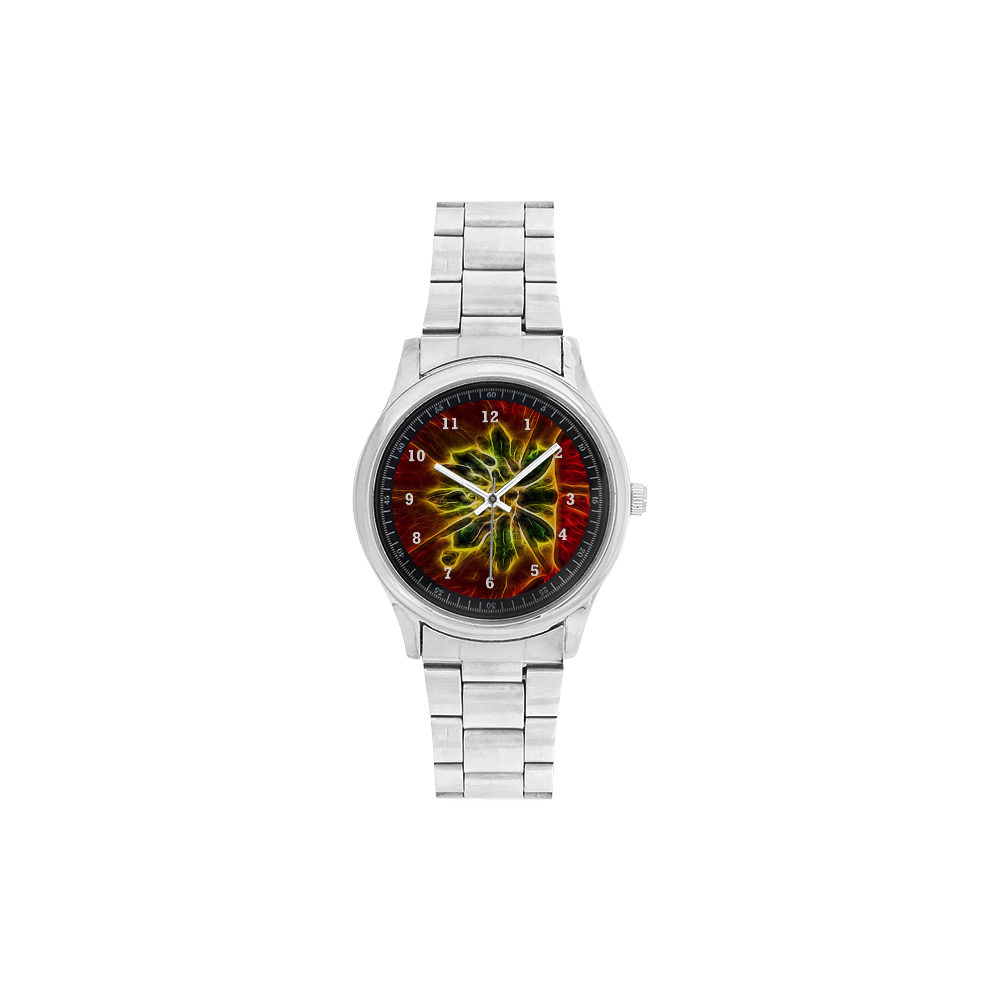 Topaz Flower Men's Stainless Steel Watch(Model 104)