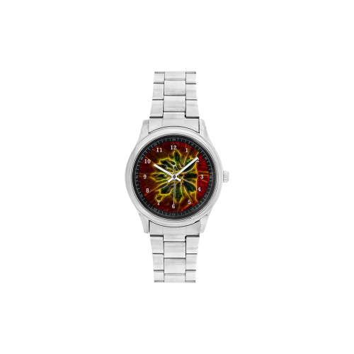 Topaz Flower Men's Stainless Steel Watch(Model 104)