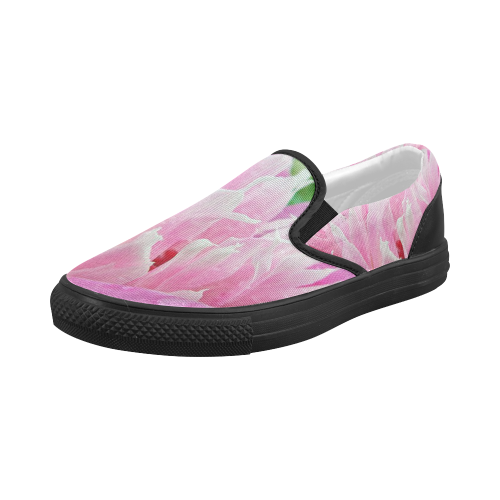 Wet Peony Women's Slip-on Canvas Shoes (Model 019)