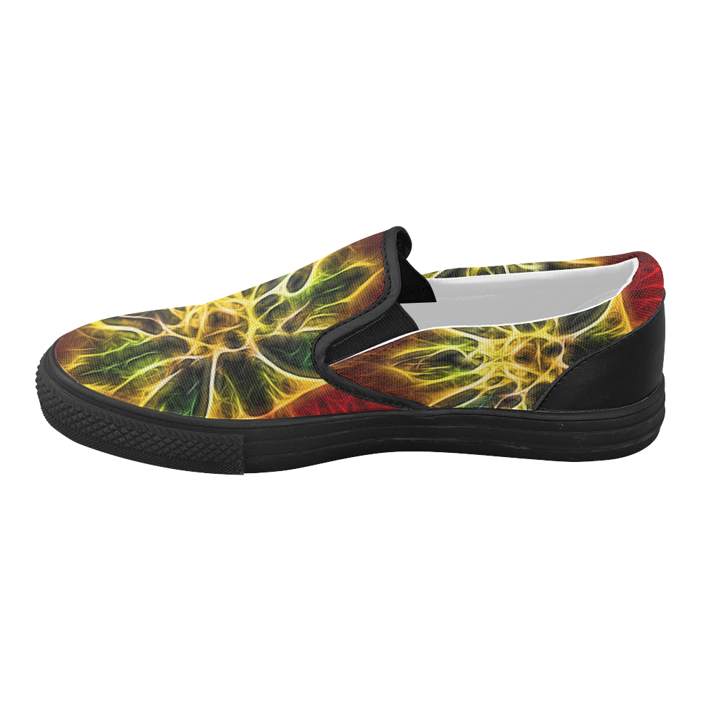 Topaz Flower Women's Slip-on Canvas Shoes (Model 019)