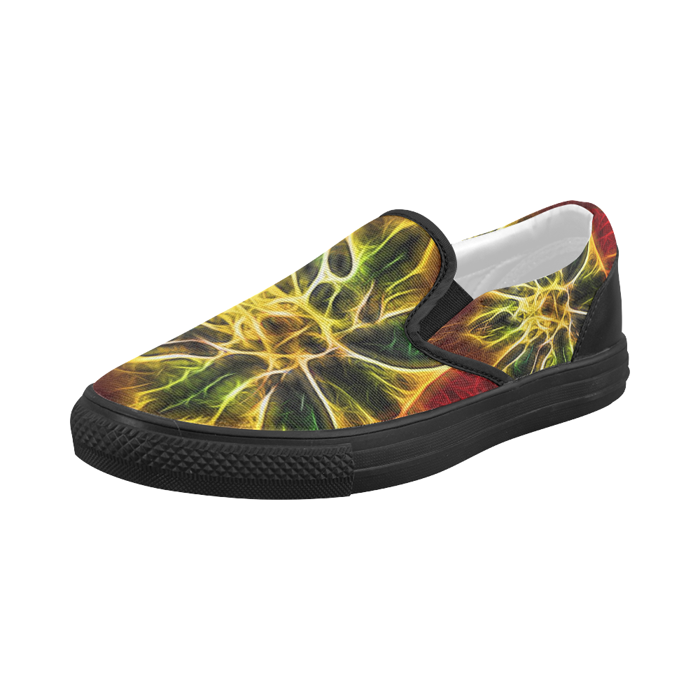 Topaz Flower Women's Slip-on Canvas Shoes (Model 019)