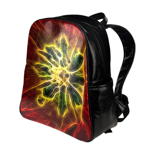 Topaz Flower Multi-Pockets Backpack (Model 1636)