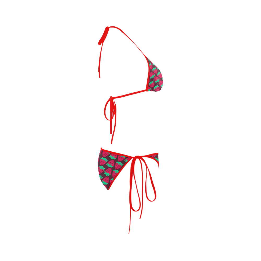 Strawberry Pattern Custom Bikini Swimsuit