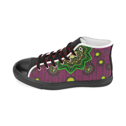 Among stars a dove a fender in peace and leather Women's Classic High Top Canvas Shoes (Model 017)