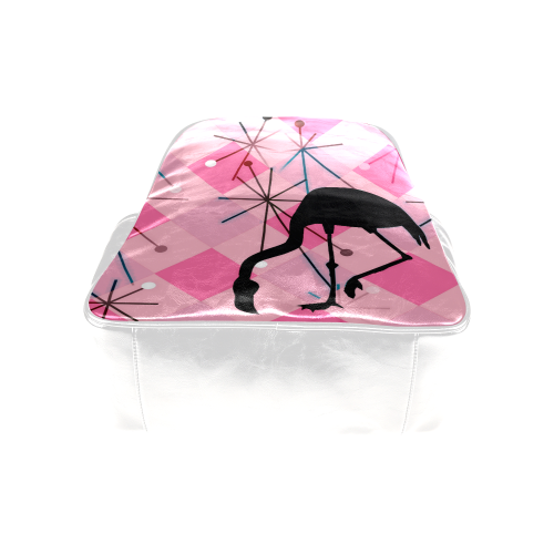 Midcentury Modern Atomic Starburst Diamond Pattern Flamingo Pink Multi-Pockets Backpack (Model 1636)