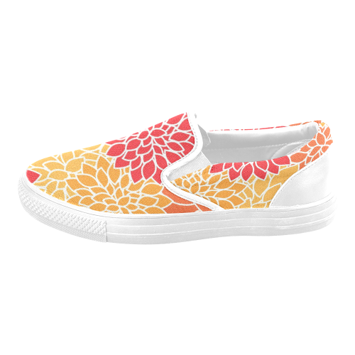 Floral20151007 Women's Unusual Slip-on Canvas Shoes (Model 019)
