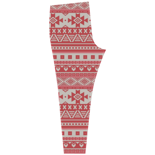 fancy tribal border pattern 08 red Cassandra Women's Leggings (Model L01)