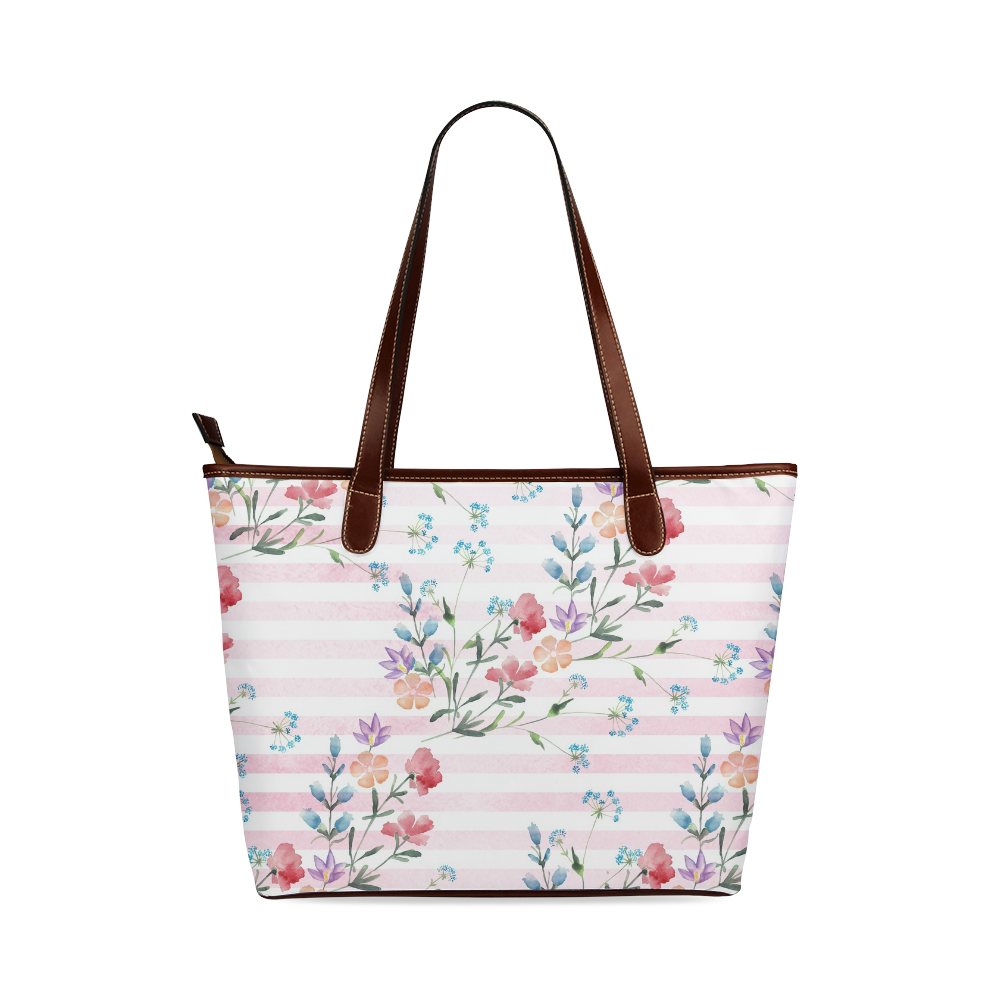 Delicate Wildflowers Shoulder Tote Bag (Model 1646)