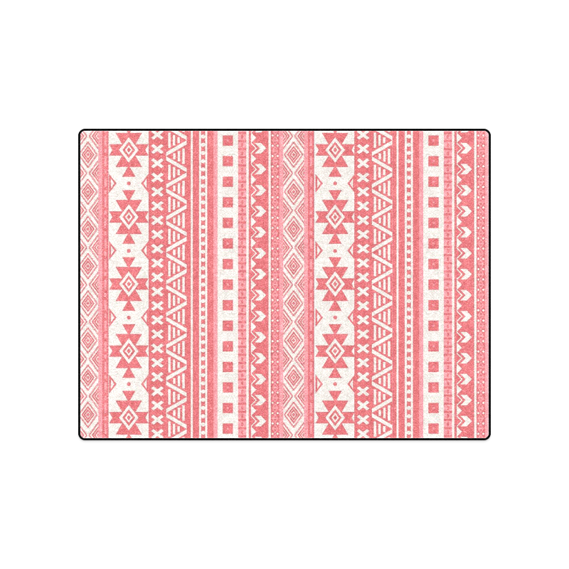 fancy tribal border pattern 08 red Blanket 50"x60"